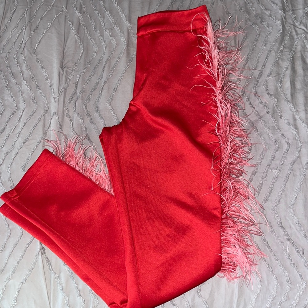 Red Feathered Trousers